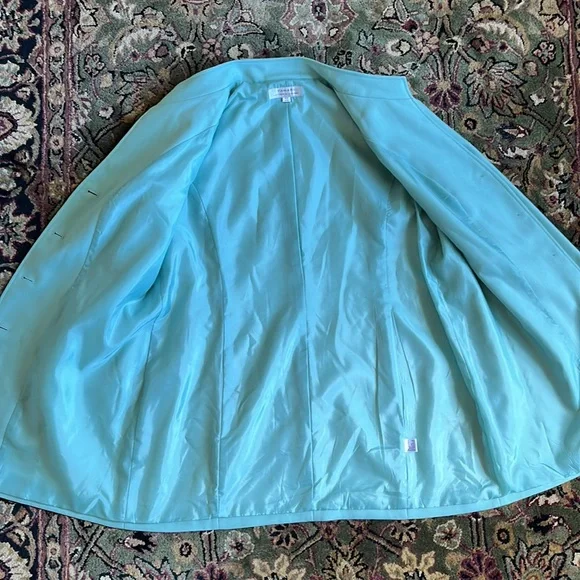 Tahari Arthur S. Levine light teal/green dress Coat/Blazer/Jacket. - Picture 8 of 10